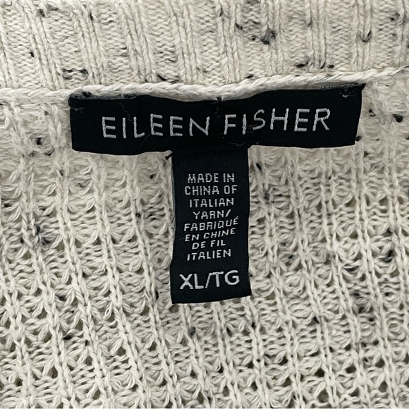 Eileen Fisher Organic Cotton Blend Neutral Lightweight Knit Sweater Women Sz XL - Picture 7 of 8